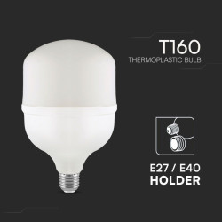 LED Крушка 60W Пластик T160 4000K Е27 с АДАПТОР за Е40