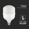 LED Крушка 60W Пластик T160 6500K Е27 с АДАПТОР за Е40