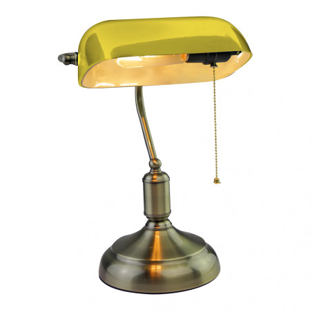 Bankers Table Lamp with Switch E27 Yellow - 3914