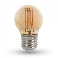 LED Крушка - 4W Filament E27 G45 Amber Топло Бяла Светлина - 7100