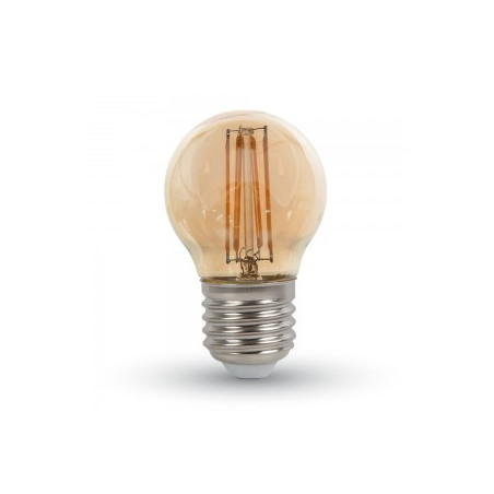 LED Крушка - 4W Filament E27 G45 Amber Топло Бяла Светлина - 7100