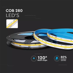COB 280-LED ЛЕНТА IP20-4000K 24V/10W/M 800LM/M